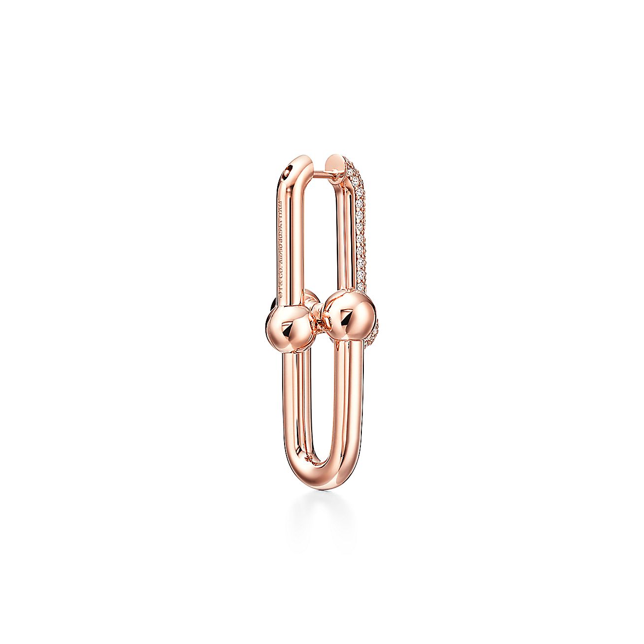 18K Tiffany HardWear Large Link Diamonds Earrings