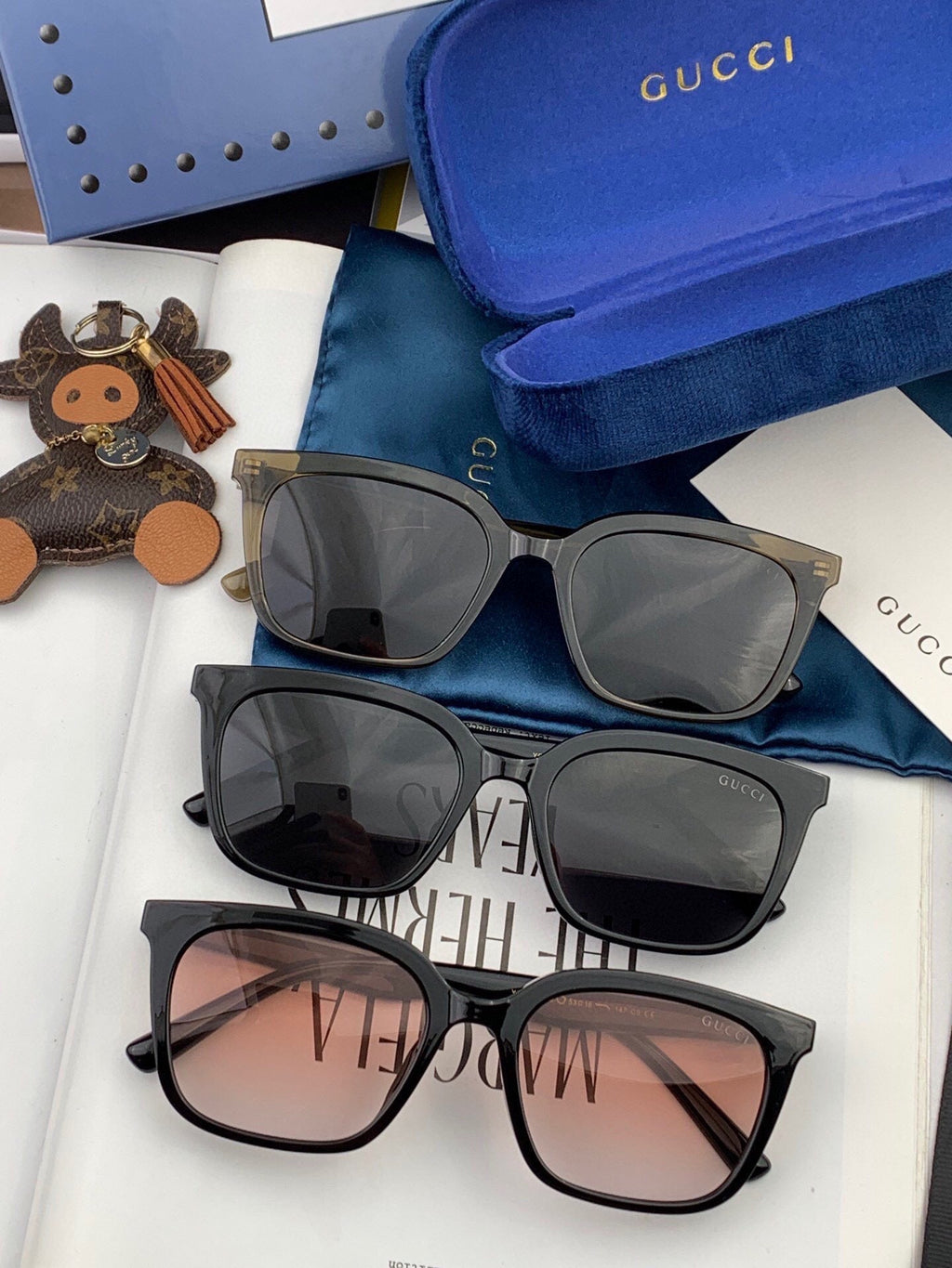 RECTANGULAR FRAME SUNGLASSES G6290 IN ACETATE