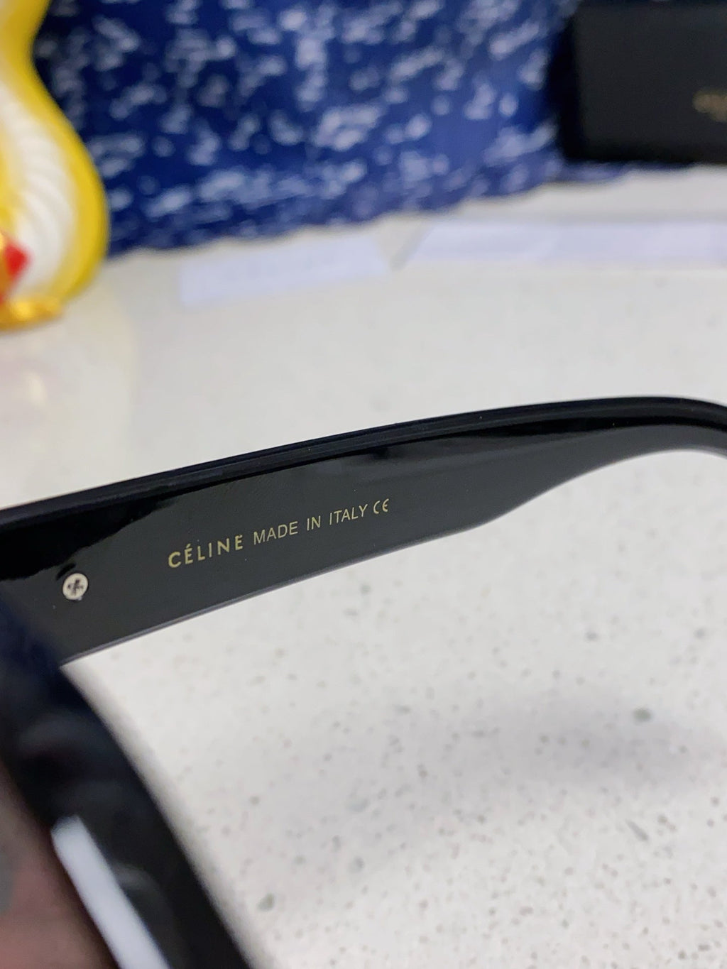 CELINE TRIOMPHE SQUARE SUNGLASS 566744 IN BLACK ACETATE
