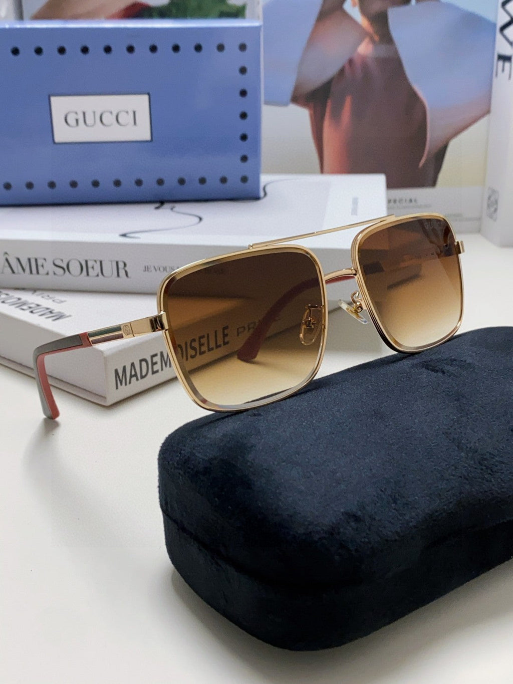 SQUARE FRAME SUNGLASSES 576880 IN METAL