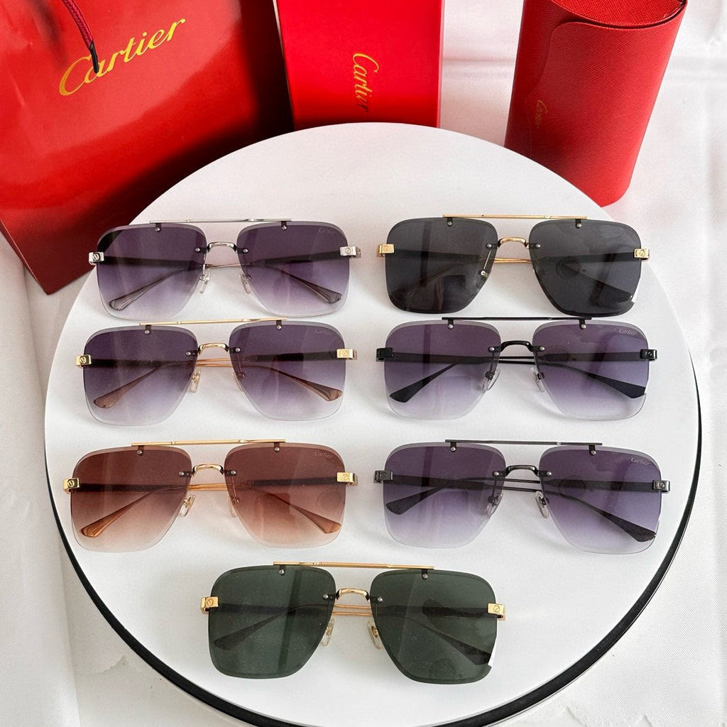 SANTOS SQUARE FRAME SUNGLASSES 524492 IN METAL AND WOODEN